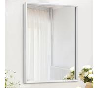 AAZZKANG Specchi da parete rettangolare bianco specchio con telaio in metallo casale bagno camera da letto specchio appeso decorazione da parete verticale o orizzontale