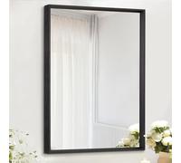 AAZZKANG Specchio con cornice nera, grande, 65 x 45 cm, rettangolare, specchi in metallo per parete, specchio decorativo da parete, per camera da letto, bagno, soggiorno, ingresso