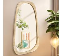 AAZZKANG Specchio da parete asimmetrico in legno rustico irregolare, grande, 70 x 40 cm, decorativo per bagno, camera da letto, soggiorno, corridoio