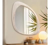 AAZZKANG Specchio da parete irregolare, in legno, grande, 70 x 50 cm, asimmetrico, minimalista, per camera da letto, soggiorno, ingresso