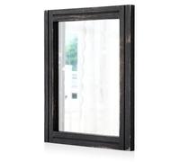 AAZZKANG Specchio da parete piccolo rettangolare retrò con cornice in legno per camera da letto, soggiorno, bagno, ingresso