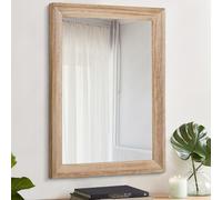 AAZZKANG Specchio da parete rettangolare con cornice in legno rustico, per camera da letto, bagno, 65 x 45 cm