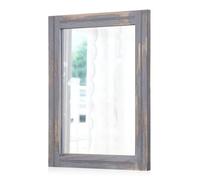 AAZZKANG - Specchio da parete rettangolare rustico con cornice in legno, grande 71x51 cm, decorativo, grigio, per bagno, soggiorno, camera da letto in stile casa colonica