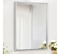 AAZZKANG Specchio rettangolare con cornice in metallo, specchio decorativo moderno per camera da letto, bagno, specchio cosmetico verticale o orizzontale, argento