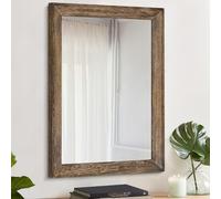 AAZZKANG Specchio Rustico Grande in Legno Rettangolare, Specchietto Decorativo da Parete 70x50cm con Cornice, per Camera da Letto, Soggiorno, Bagno, Stile Casa di Campagna