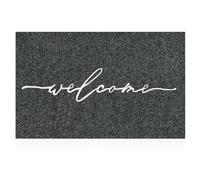 AAZZKANG Zerbino di benvenuto esterno interno zerbino con resistente gomma antiscivolo posteriore ultra assorbente fango facile da pulire porta d'ingresso grigio
