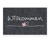 AAZZKANG Zerbino di benvenuto per interni ed esterni, con resistente gomma antiscivolo posteriore, ultra assorbente, facile da pulire, tappetino d'ingresso, grigio, 90 x 60 cm