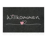 AAZZKANG Zerbino per interni ed esterni, con retro in gomma antiscivolo, ultra assorbente, facile da pulire, per porta d'ingresso, colore nero