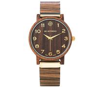 AB AETERNO "Fenix Brown 35" Legno Noce Swiss Quarzo Oro Ipoallergenico Analogico Orologio Donna
