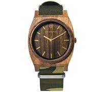 AB AETERNO "Journey Gold" Legno Noce Swiss Quarzo Oro Ipoallergenico Tessuto NATO Militare Unisex Orologio