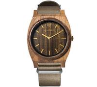 AB AETERNO "Journey Gold Legno Noce Swiss Quarzo Oro Ipoallergenico Tessuto NATO Sabbia Unisex Orologio