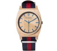 AB AETERNO "Route Blue Red Legno Acero Swiss Quarzo Blu Ipoallergenico Tessuto NATO Rosso Unisex Orologio