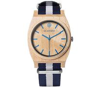 AB AETERNO "Route Blue White Legno Acero Swiss Quarzo Blu Ipoallergenico Tessuto NATO Bianco Unisex Orologio