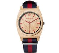 AB AETERNO "Route Red Blue Legno Acero Swiss Quarzo Rosso Ipoallergenico Tessuto NATO Blu Unisex Orologio