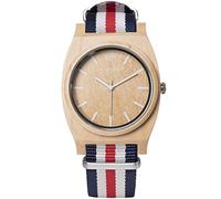 AB AETERNO "Route White Legno Acero Swiss Quarzo Bianco Ipoallergenico Tessuto NATO Blu Rosso Unisex Orologio