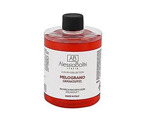 AB AlessioBoltri Luxury Collection | Ricarica Professionale per Diffusori a Bastoncini | Essenza Melograno "Granatapfel" 500 ml Lunga Durata (4 Mesi) | Profumo Casa Premium, Made in Italy