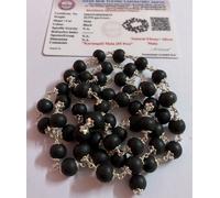 :ab Certified + Argento 925 + Ebano 54+1 Bead 8mm Karungali Malai Mala ROSARIO
