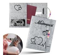 AB - Custodia per passaporto della mamma, in feltro, colore beige, per gravidanza, diario della madre, per protocollo di maternità e passaporto di vaccinazione, regalo per donne incinte e donne