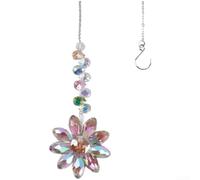 AB For Crystal Sun Catcher Wind Chime per riflessi arcobaleno, design floreale, decorazione per feste di nozze, decorazione da appendere per interni ed esterni (colore scuro)