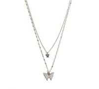 AB-GLOBAL Srl MYLOVLY GIOIELLI COLLANA DOPPIA FARFALLA ARGENTO