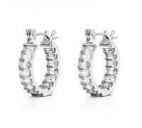 AB-GLOBAL Srl Orecchini Must Have cerchio baguette argento, acciaio