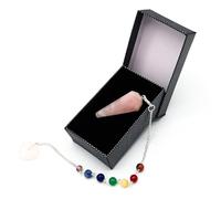 AB India Crafts Ciondolo a pendolo al quarzo rosa, 7 chakra, gemme al quarzo rosa, cuore in scatola portagioie, amore per la fertilità