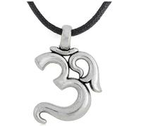 AB India Crafts Ciondolo simbolo Mantra Om Aum zinco con collare di cera (variabile) e sacchetto per gioielli | India spiritualità Yoga, Cotone