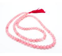 AB India Crafts Collana in vera pietra preziosa quarzo rosa 108 Japa Mala (perle 8 mm) in scatola portagioie | meditazione spiritualità guarigione yoga India