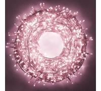 AB.M IDEA CHRISTMAS MANEKI NEKO,CATENA LUMINOSA TRASP.300L MT.15+3 C/GIOCHI ROSA INT/EST 31V3.6W,INTERNO ESTERNO,Luci Natalizie LED,Natale alberi