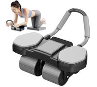 Ab Roller, Four-Wheel Core Trainer, Automatic Rebound Exercise Wheel, Quiet Home Fitness Equipment, Abs Workout Machine with Phone Holder for Room, Apartment, Garage, Home Gym