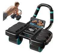 Ab Roller - Rullo per esercizi a 4 ruote con supporto per gomiti, rullo addominale a rimbalzo automatico, Core Trainer per addominali e plank, attrezzatura per il fitness a casa per forza e stabilità