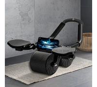 AB Roller Wheel Rimbalzo automatico Allenamento dei muscoli addominali Push-up Rullo addominale Gomito Piastra piatta Esercizio fitness a casa Blue with Counter