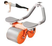 Ab Roller Wheel Trainer - Dispositivo di allenamento a rimbalzo automatico da 35 cm, dispositivo di allenamento per addominali, supporto per gomiti, attrezzatura fitness domestica per allenamento di