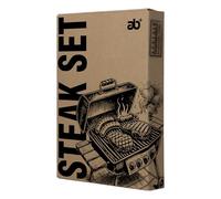 ab+ STEAK SET 4 PZ 2 forchette carne - 2 coltelli bistecca Safari seghettati