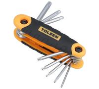 AB Tools 8pcs Pieghevole Torx/Star Chiave Chiave Set T9 - T40 Pieghevole Gomma Maniglia