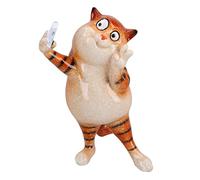 AB Tools Ginger Fat Prendendo gatto Selfie Picture Ornamento Statua Giardino Casa Decor Resina
