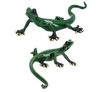 AB Tools Green Gecko Lizard Resina Capannone Scultura Statua Ornamento Casa Completo Set