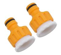 AB Tools Raccordo per tubo da giardino per rubinetto esterno, filettatura 3/4" + riduttore da 1/2", 2 pezzi