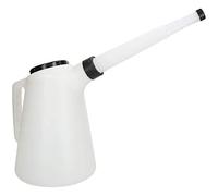 AB Toolzone - Caraffa Graduata in plastica da 5 l, con beccuccio Flessibile, litro e Quarti per Acqua, Benzina e Diesel