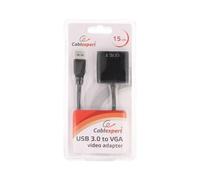 AB-U3M-VGAF-01 Adattatore USB 3.0 D-Sub 15pin HD Femmina, USB A-Spina 0,15m...