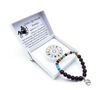 AB Viking Crafts Braccialetto con segno zodiacale, in confezione regalo, protezione fortuna, amore e energia, con ametista, 18 cm