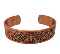 AB Viking Crafts Vichingo Yggdrasil Albero della Vita I Corvi di Odino Bracciale Magnetico Colore Rame Antico Con Sacchetto Gioielli, misura unica, Rame