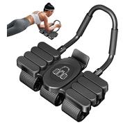 Ab Wheel Roller Automatic Rebound - Macchina per allenamento addominali a 6 ruote - Attrezzatura per esercizi addominali con supporto per telefono per allenamento fitness casa palestra