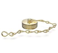 ABA Beul 20014.010.2 Tappo rotondo con catena e disco EPDM filettatura femmina 1 pollice ottone