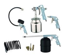 ABAC Kit Accessori per Compressore 8 Pezzi G-810AL-BL, Inclusi Gonfiagomme con Manometro, Pistola di Soffiaggio, Pistola a Spruzzo per Vernice 850ml, Pistola di Lavaggio 900ml, Tubo a Spirale 5 m