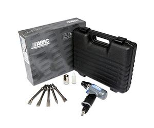 ABAC Martello scalpellatore 10 mm PRO - Kit completo (scalpello piatto e a punta da 175 mm, separatore di lamiere, tagliabulloni e rimuovitore) - Peso: 1,9 kg