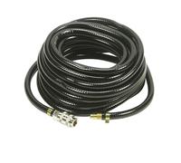 ABAC Tubo per aria compressa, materiale PVC, diam. Est. 11 mm e diam. Int. 6 mm. Alto spessore, pressione max 20 Bar. Con di raccordi ad innesto rapido universali alle estremità. Lunghezza 20 Metri