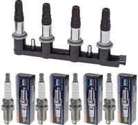 Abaco Bobina Accensione + 4x Beru Candela per Opel Corsa D S07 1.6 Turbo