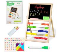 Abaco di Legno per bambini Giochi Montessori Calcolatrice Quadro di Conteggio con Lavagna e Adesivo Magnetico Regali per bambini Oltre i 3 Anni