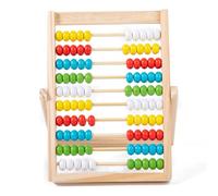 Abaco di matematica per bambini con perline multicolori, abbaco in legno a 10 file per bambini dai 3 ai 5 anni, blocchi di conteggio, strumenti per l'apprendimento della matematica in età prescolar